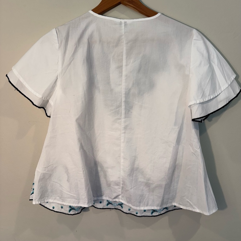 Crown & Ivy Embroidered Tunic Top - Boho Tassel Detail - Size S Petite - Picture 2 of 9